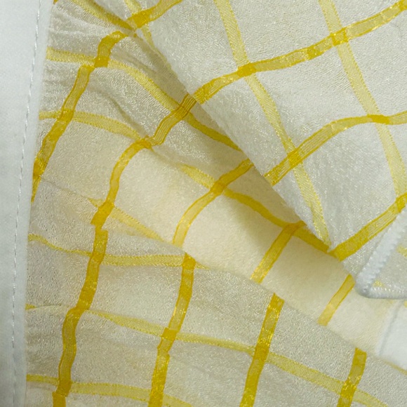 Anthropologie Postage Stamp 9–H15 ST‎ White and Yellow Ruffle Sleeve Top Size XS - Picture 4 of 5